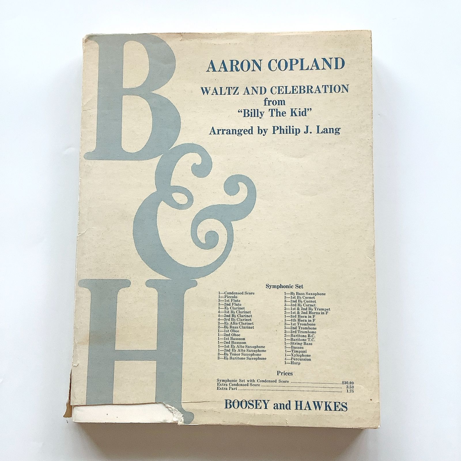 輸入楽譜］A.コープランド作曲 ”ビリー・ザ・キッド”よりワルツと