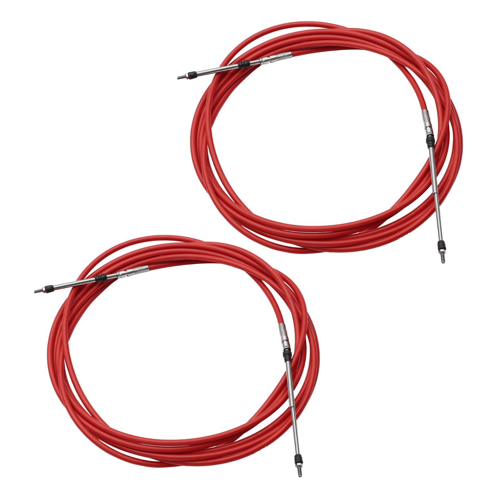uxcell 23ft 7 M 276 マリンスロットルシフトリモコンボックスケーブル 船外機ボートモーターステアリングシステム用 レッド 2個