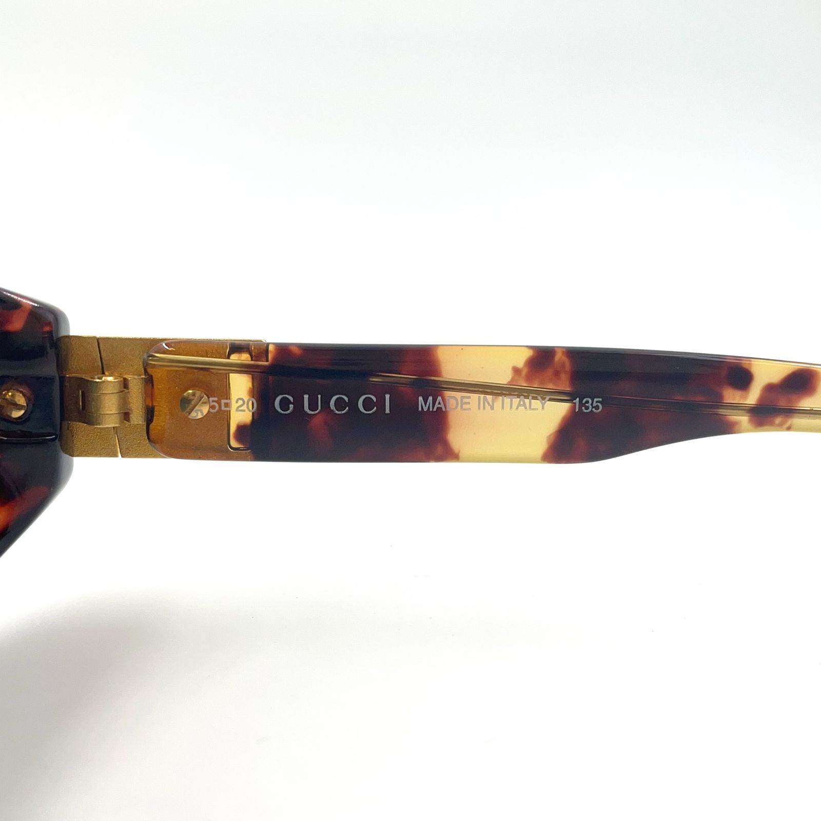 グッチ サングラス プラスチック ブラウン べっ甲柄 美品 70408 GUCCI べっ甲柄 プラスチック ブラウン サングラス ゴールド