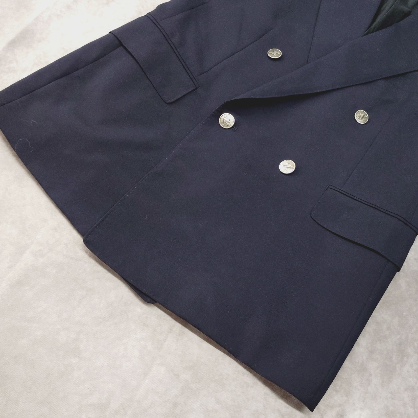 JAEGER London 92AB3 テーラードジャケット 背抜き ダブル ネイビー 