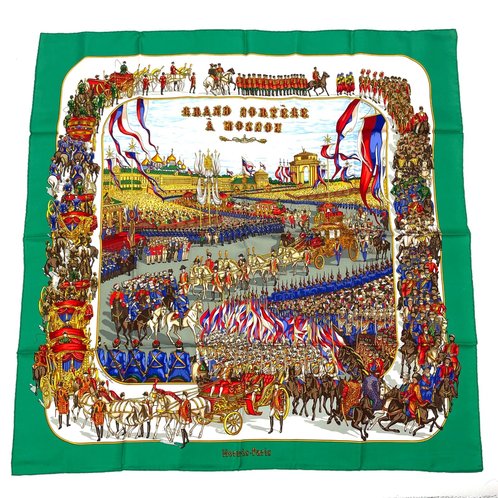 HERMESエルメス カレ90 モスクワ大行進 ピンク HERMESエルメス カレ90 モスクワ大行進 ピンク 極美品 HERMES エルメス