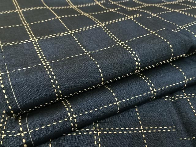 平和屋着物○上質な紬 刺し子 格子 正絹 逸品 AAAU0085np - メルカリ 