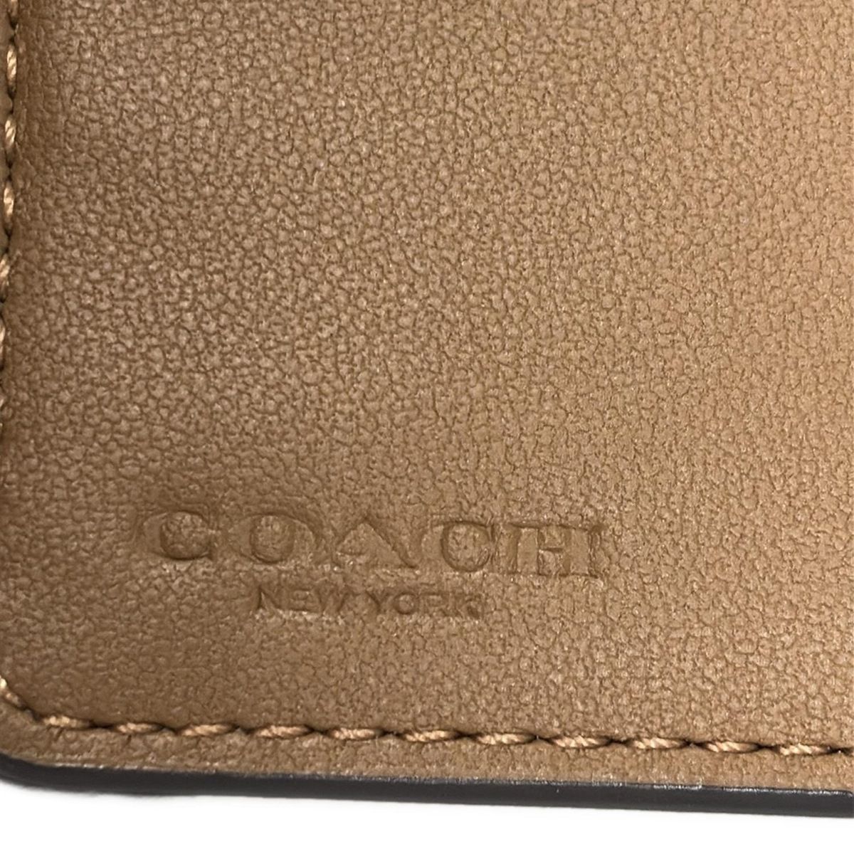 COACH(コーチ) 2つ折り財布 シグネチャー柄 ライトグレー×白 L字
