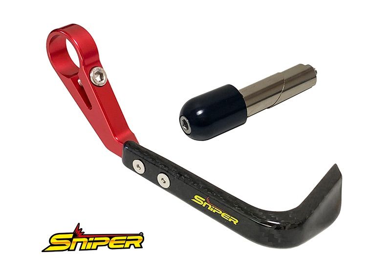 カーボンブレーキレバーガード 赤 汎用17-19mm SNIPER 販売済み