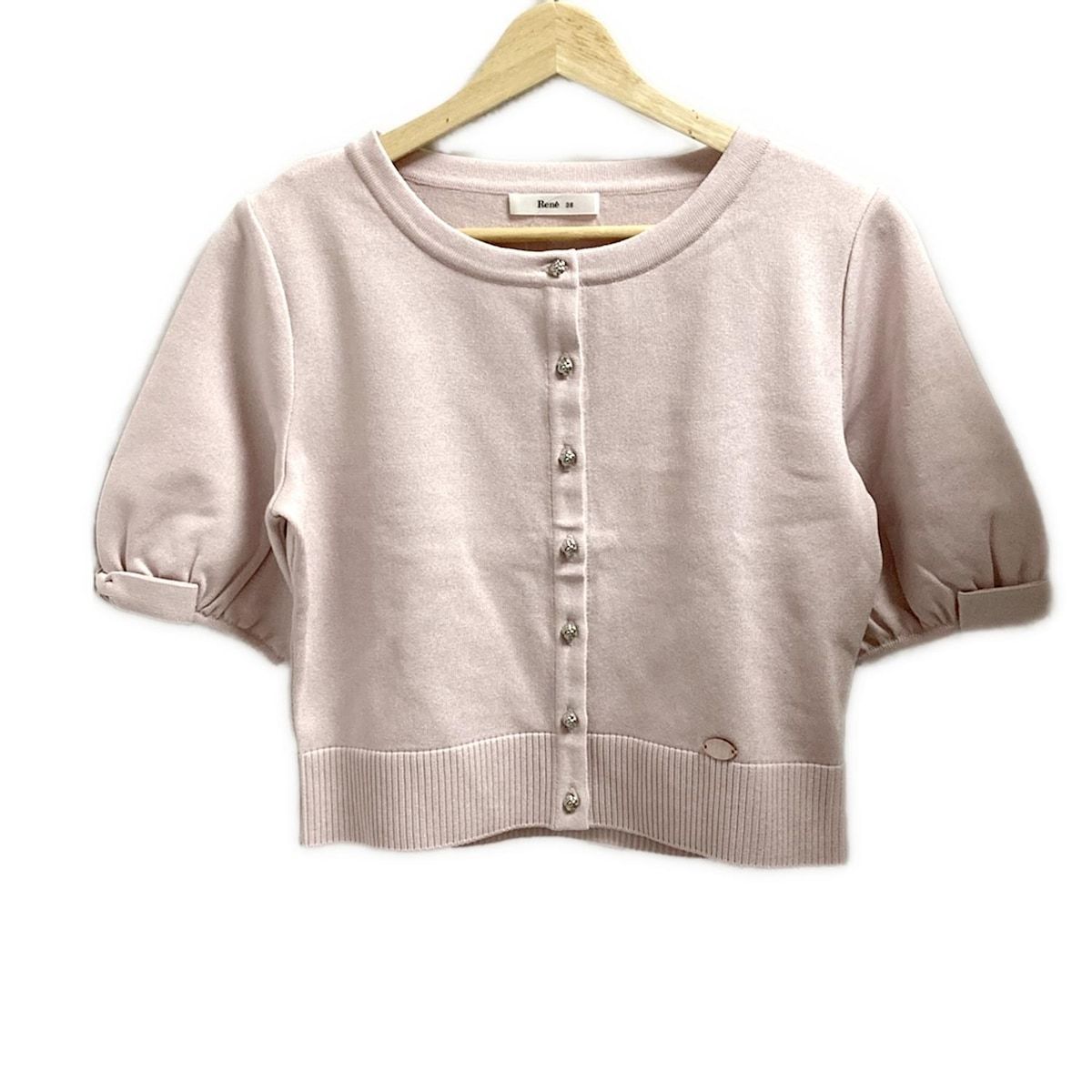 ルネ Rene Rene ルネ バイカラー半袖ニットカーディガン カメリア