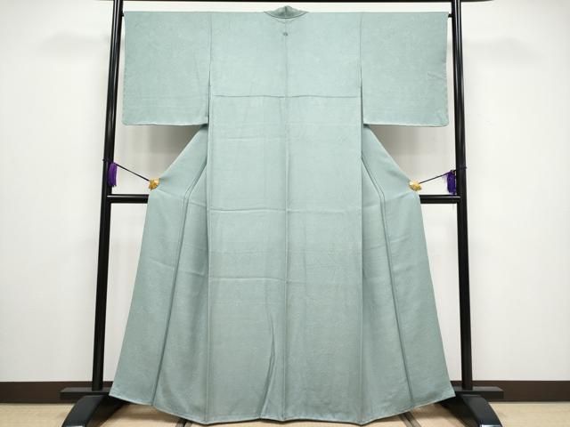 平和屋着物 上 色無地 草花地紋 青磁鼠色地 CYAA3298s5