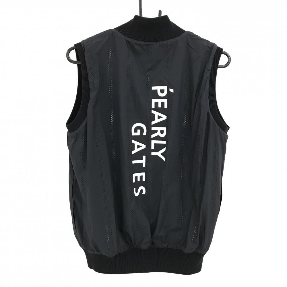 安くて高質の製品を提供! パーリーゲイツ アウターリバーシブルベスト ネイビー×白 ロゴ総柄 レディース 1 M ゴルフウェア モデル PEARLY GATES