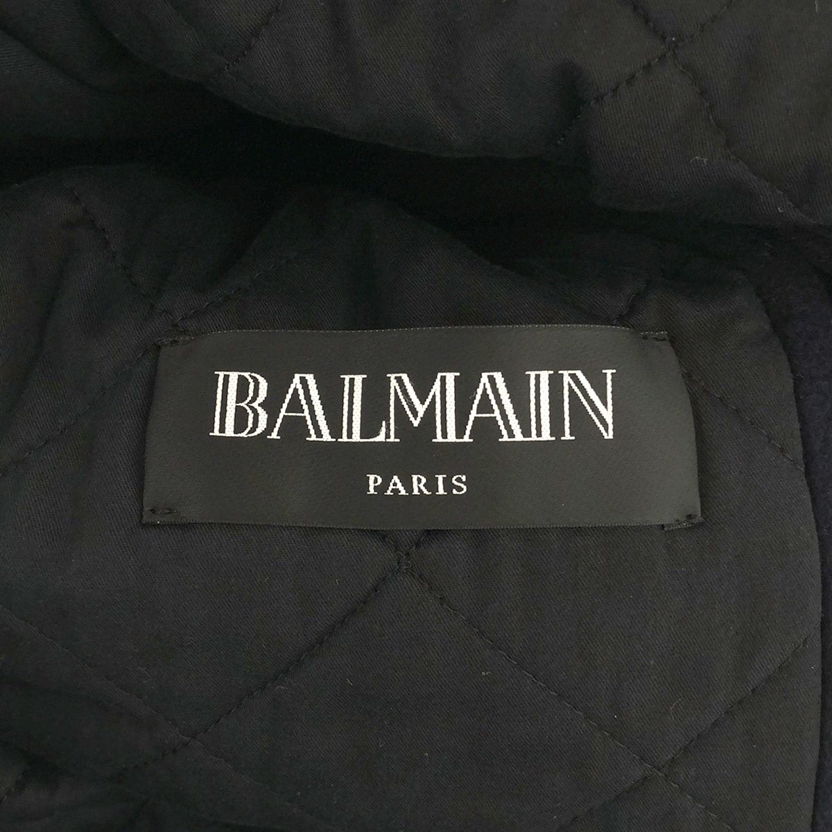 BALMAIN バルマン オム　メルトン パテッド ピーコート USED 44 BALMAIN HOMME バルマン オム ウールメルトンナポレオンPコート