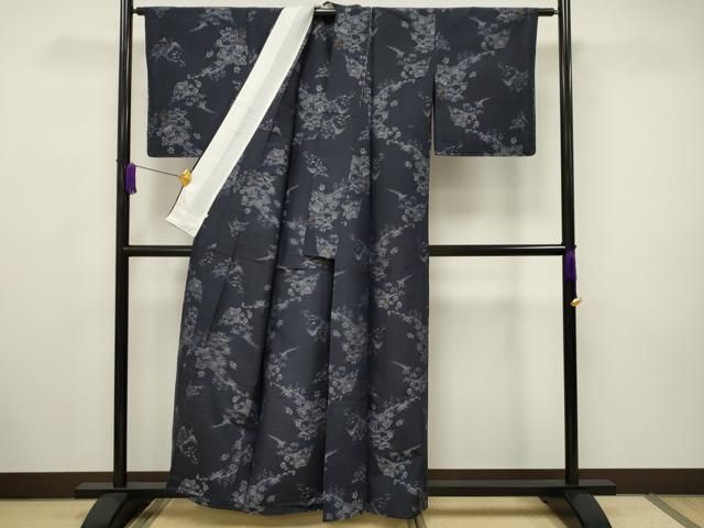 平和屋着物▽上質な紬 単衣 風景文 正絹 逸品 未使用 CAAV3709dy