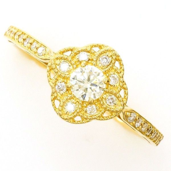 K18YG リング ring 指輪 13号 ダイヤ 0.30 総重量約2.4g