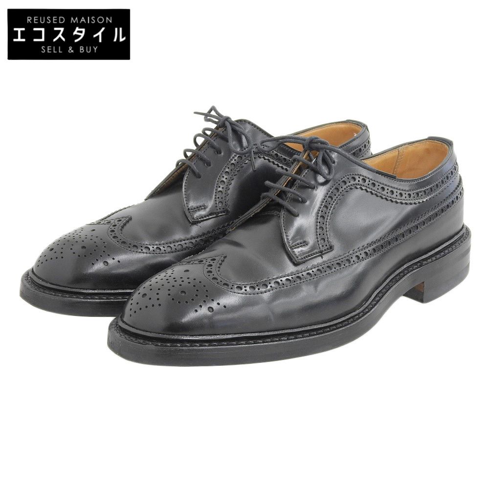 Crockett-Jones クロケット＆ジョーンズ CHEVIOT コードバン フルブローグシューズ メンズ ブラック 7 1|2E 8718 335ラスト 7 1|2E