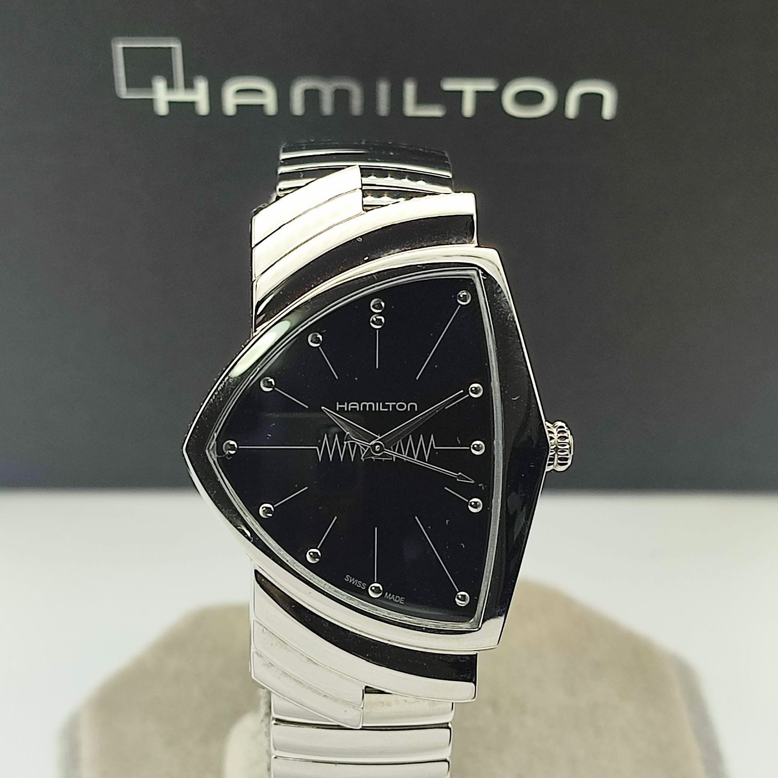 美品】HAMILTON ハミルトン ベンチュラ Ｈ244112 SS ブラック×シルバー - メルカリ