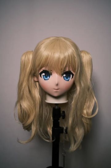 全頭マスク カツラ付き NO.236 4分の3タイプ ドール ヘッドロリータ人形 コスプレ 変身 仮装 着ぐるみ 二次元美少女