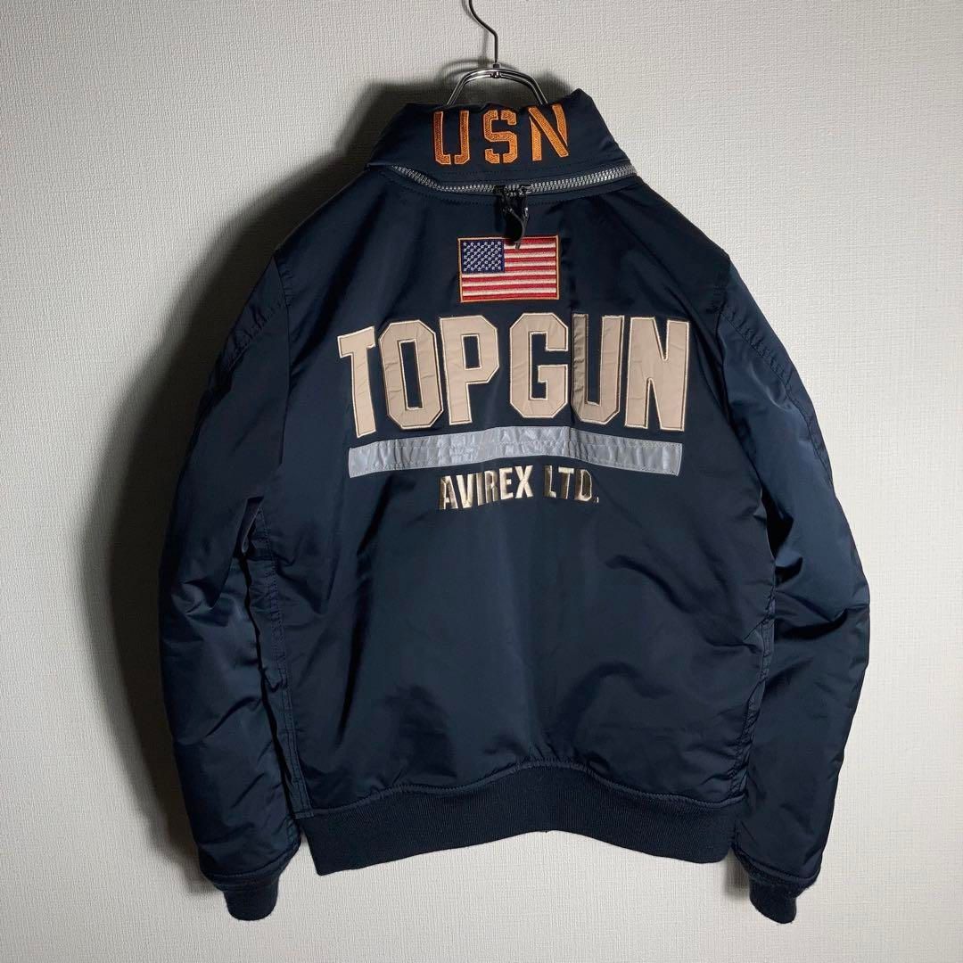 【極美品】AVIREX フライトジャケット TOPGUN 紺 L. 極美品】AVIREX フライトジャケット TOPGUN 紺 L
