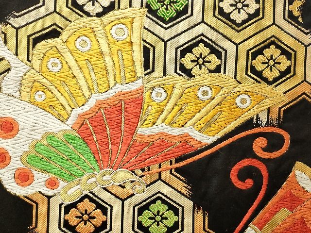 平和屋本店□袋帯 西陣 まとめて100点 向かい鶴 人物 蝶 更紗 花柄 宝