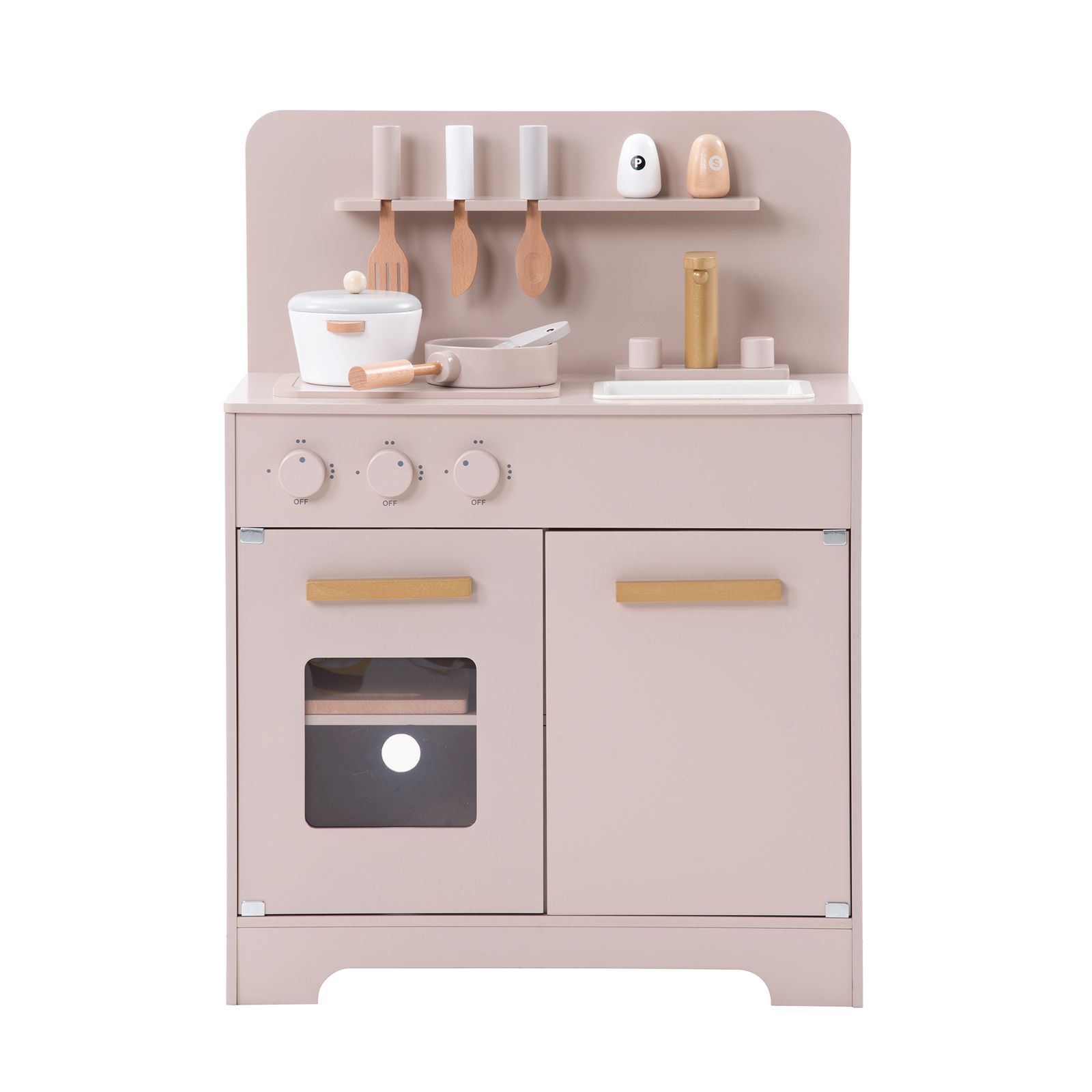 即購入可」Kidsbliss おままごと キッチン 木製 調理器具付き