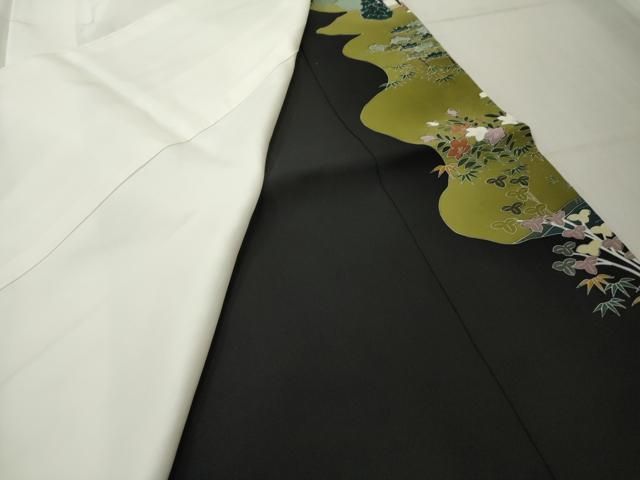 平和屋着物●豪華黒留袖 渡橋人物風景文