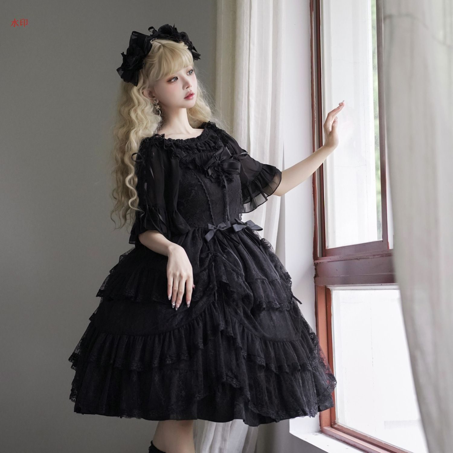 SK カワイイ コスプレ ロリータ ハロウィン コスプレ衣装 キャラクター衣装 コスチューム ゴスロリ メイド喫茶 メイドカフェ ドレス ワンピース 仮装 レディース クリスマス イベント 撮影会 ブラック