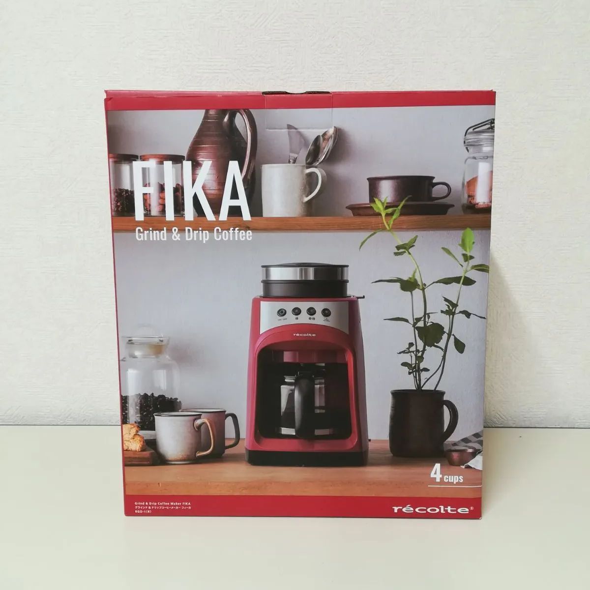 レコルト グラインドアンドドリップコーヒーメーカー フィーカ RGD-1 recolte Fika (レッド) レコルト グラインドアンドドリップコーヒーメーカー フィーカ [ レッド / RGD-1 ] recolte Grind ＆ Drip Coffee Maker FIKA