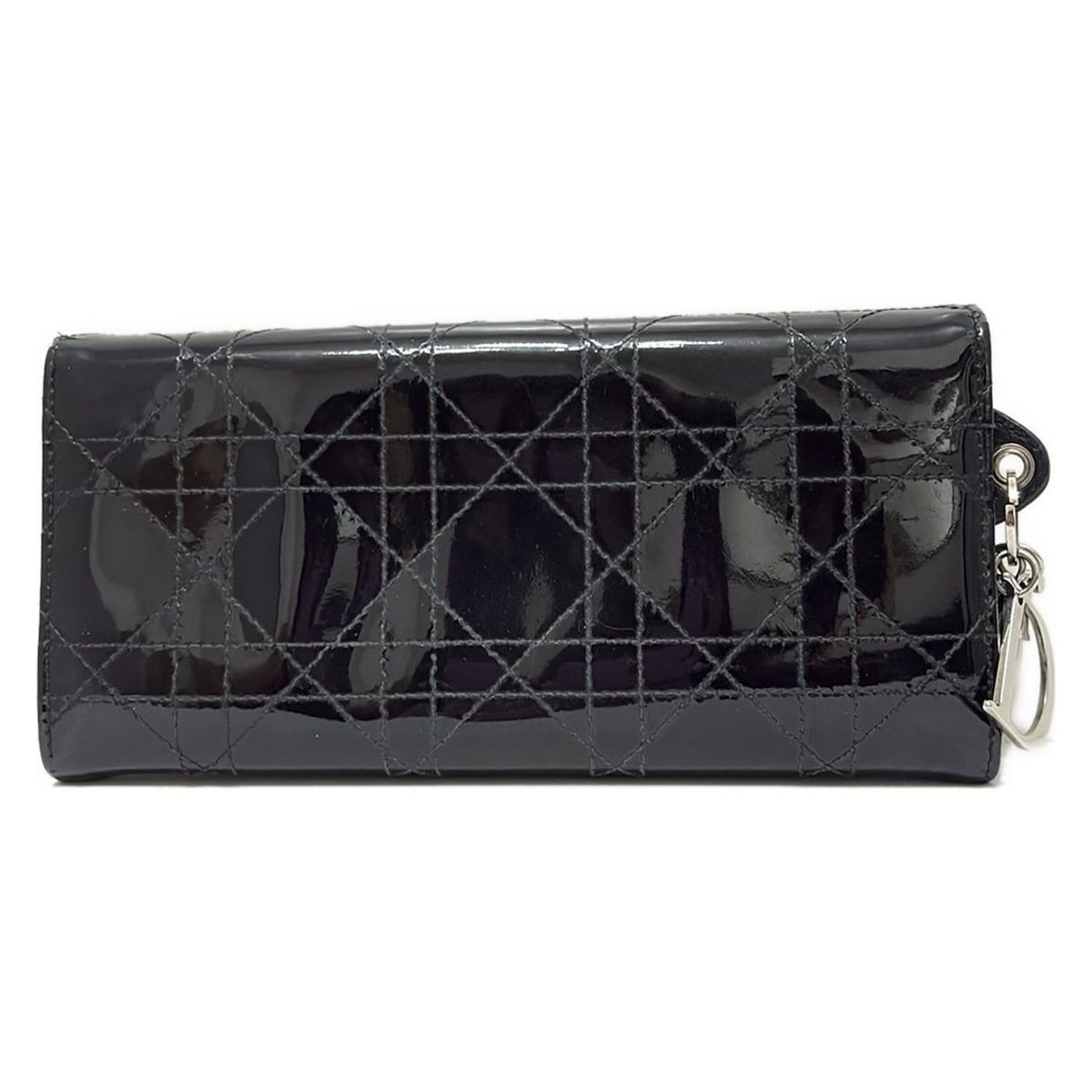 DIOR ChristianDior ディオール クリスチャンディオール 財布 カナージュステッチ 黒 チェーンウォレット レザー