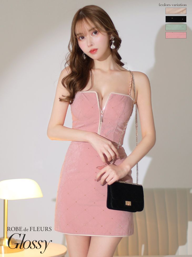ROBE de FLEURS キルティングドレス ROBE de FLEURS キルティングドレス ROBE de FLEURS ベロア