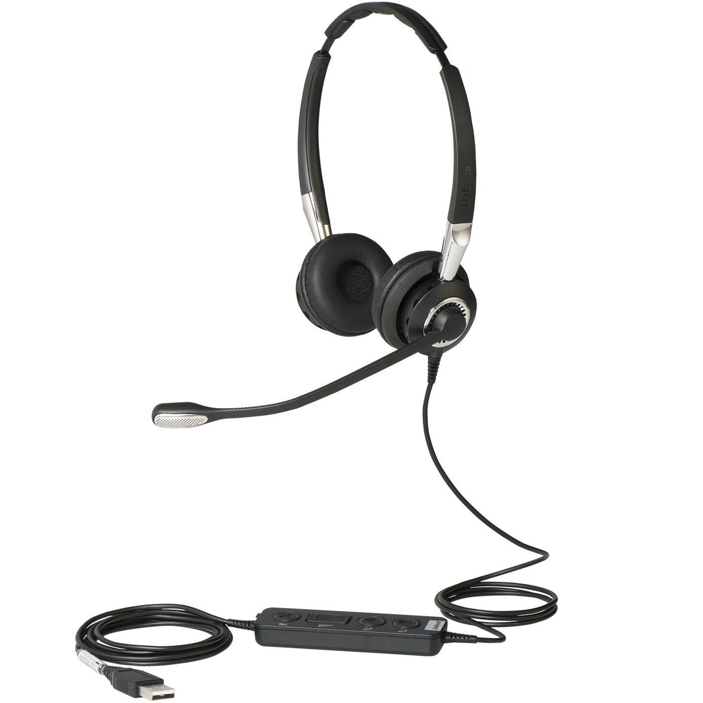 Jabra 2400 II USB DUO CC ワイヤーヘッドセット – ブラック