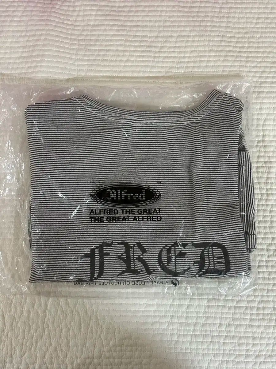  alfred striped long sleeve tee w black 長袖 Tシャツ カットソー