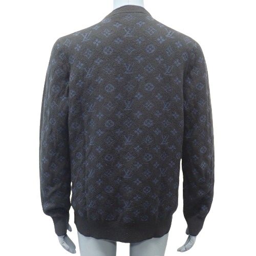 louisvutton モノグラム　ハーフ&ハーフ メンズカシミヤニット　XL ルイ・ヴィトン LOUIS VUITTON ハーフアンドハーフモノグラム