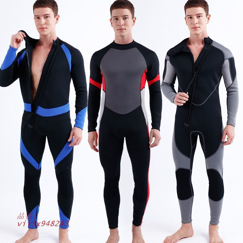 水着メンズ ウエットスーツ 3MM フルスーツ 前開き バックジップ仕様