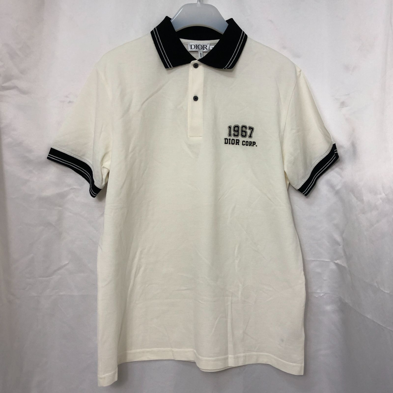 Dior 　ストライプ ポロシャツ サイズ38 ブラック/ホワイト 美品】Dior ポロシャツ 子供用 ホワイト SG10-8193 - メルカリ