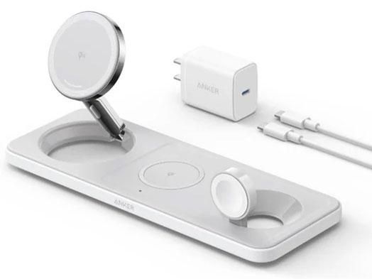 【新品・2営業日で発送】B25M1N21 ワイヤレス充電器 MagGo Wireless Charging Station (3-in-1 Pad) ホワイト B25M1N21 3ポート ／15W 