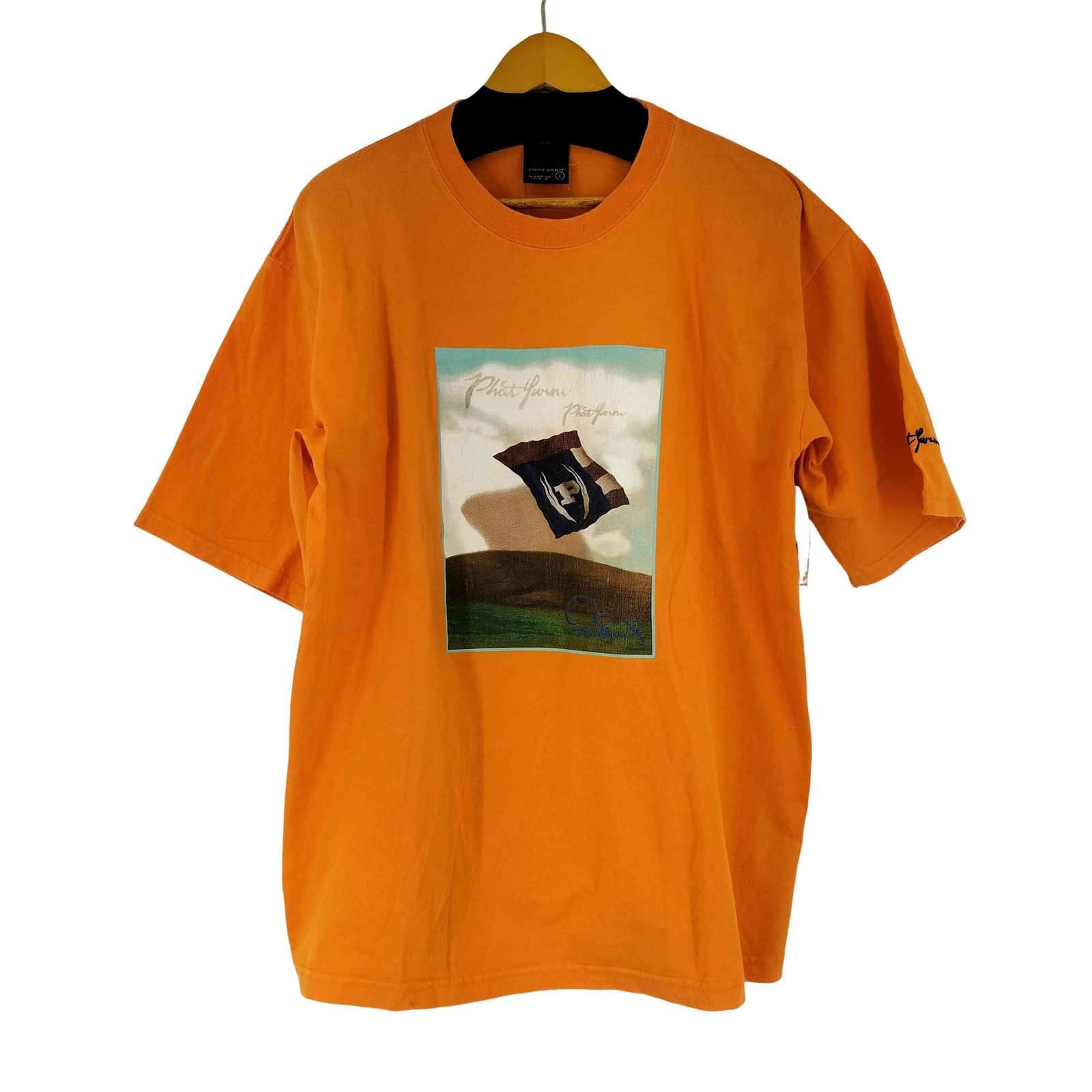 PHAT FARM シャツ　ビッグサイズ　オレンジ　XXL ストリート　英字 PHAT FARM シャツビッグサイズオレンジXXL ストリート英字