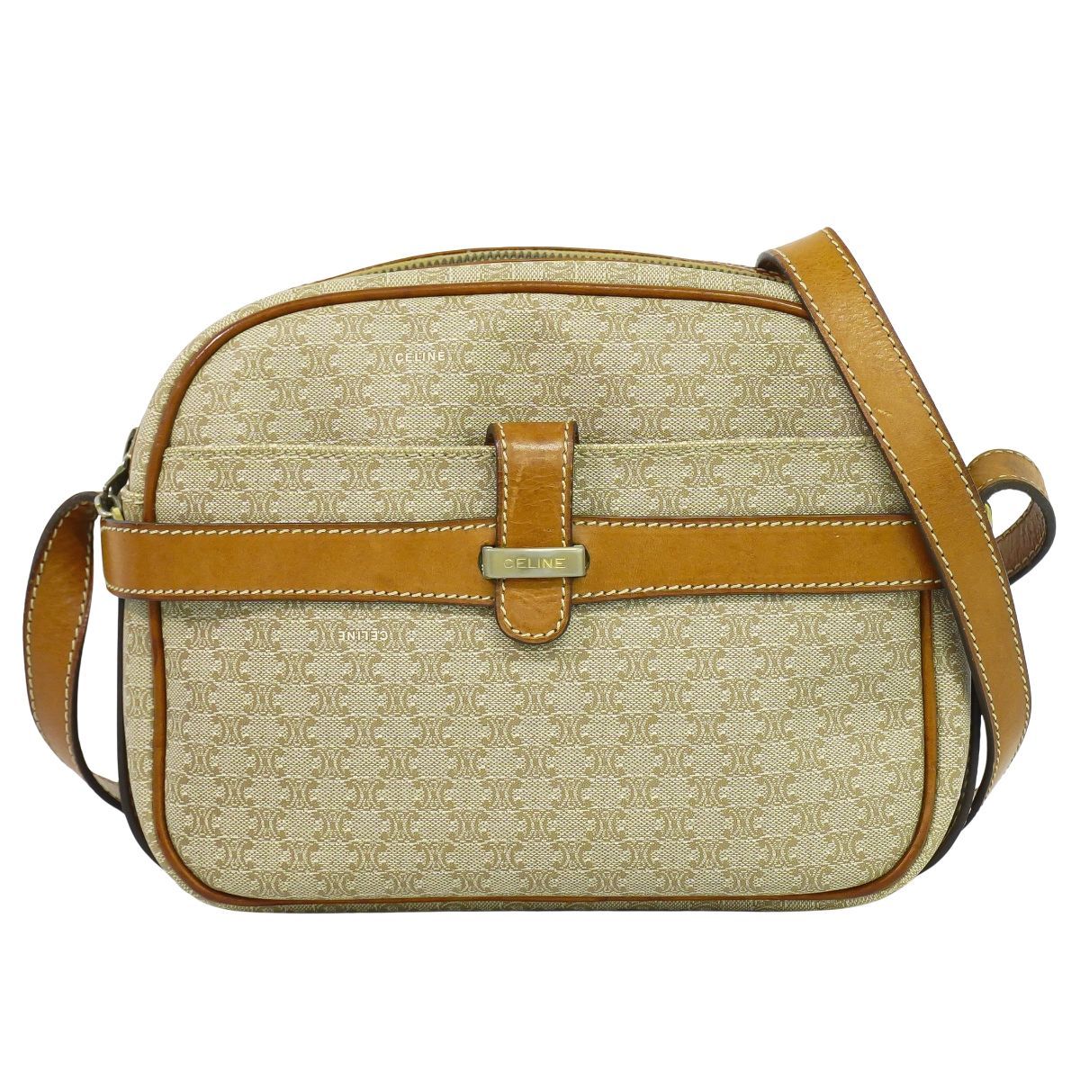 本物 セリーヌ CELINE マカダム ショルダーバッグ ポシェット PVC  