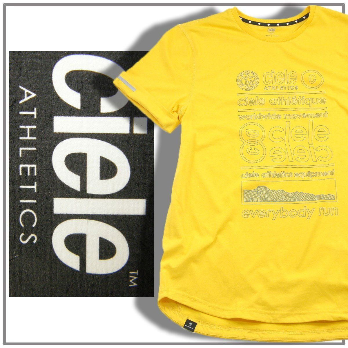 【新品】 ciele athletics / シエルアスレチックス　オーガニックコットン Tシャツ リサイクルポリエステル 吸湿 速乾 天然抗菌 防臭 リフレクター ナイトラン ランニング バイク シエル