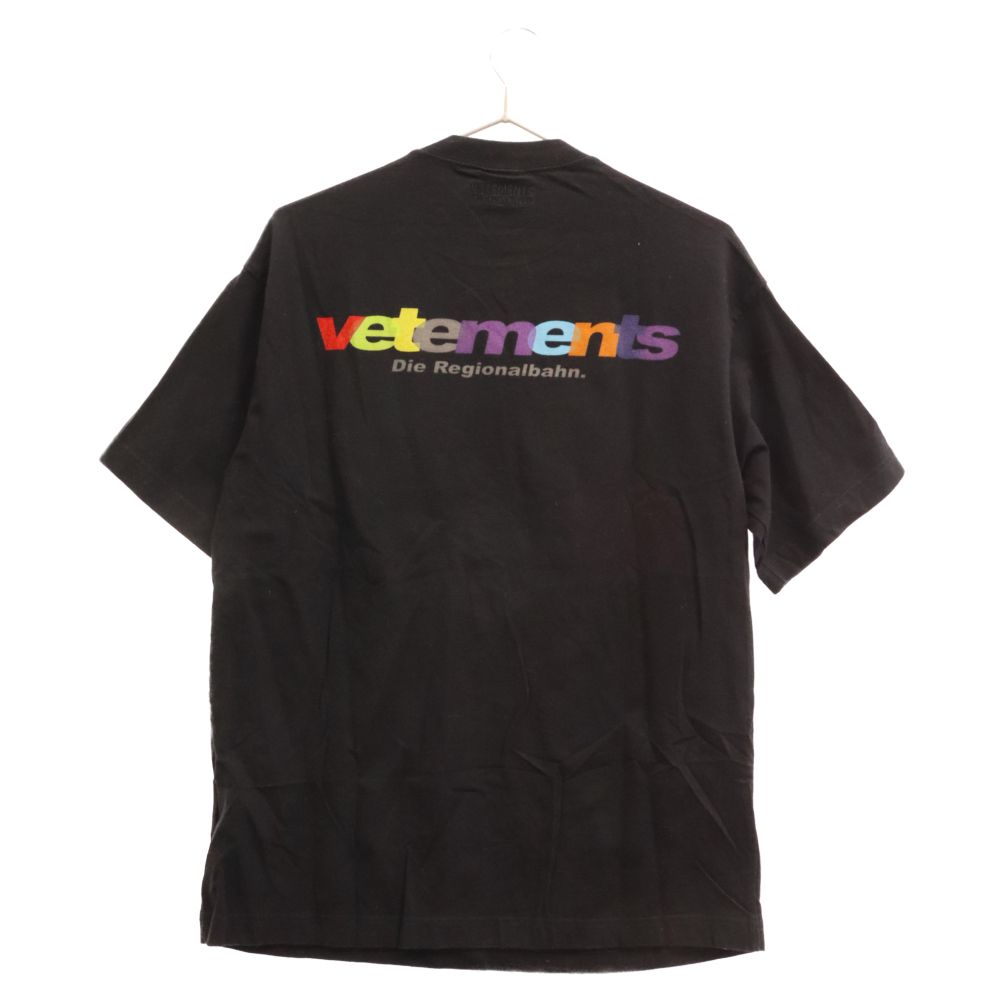 VETEMENTS (ヴェトモン) 18SS back logo print Shirt バック ロゴ プリント シャツ 半袖Tシャツ  WSS18TR6 ブラック - メルカリ