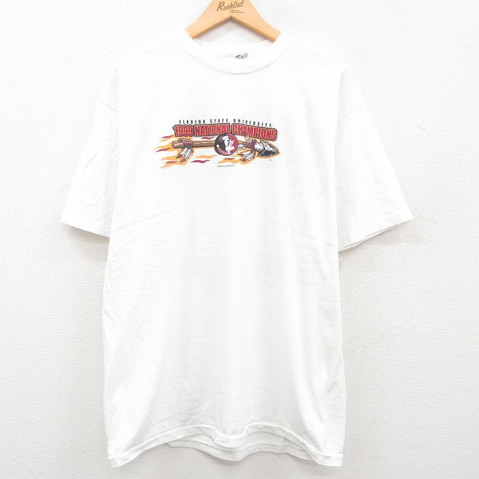 XL/古着 半袖 ビンテージ Tシャツ メンズ 90s フロリダセミノールズ