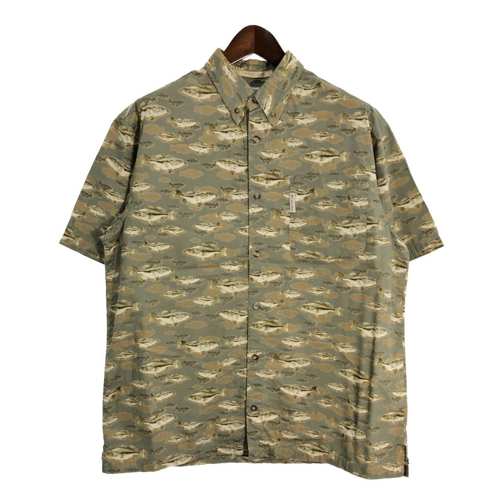 古着 00年代 コロンビア Columbia 総柄 魚柄 半袖 ボタンダウン