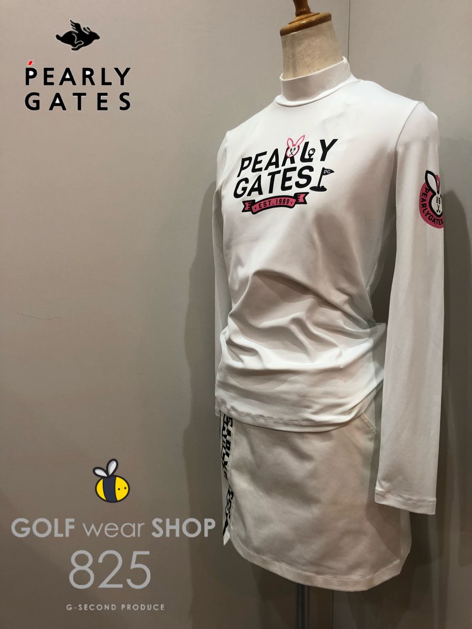 パーリーゲイツ白ロンT吸水速乾/UV/遮熱ストレッチ パーリーゲイツ白ロン