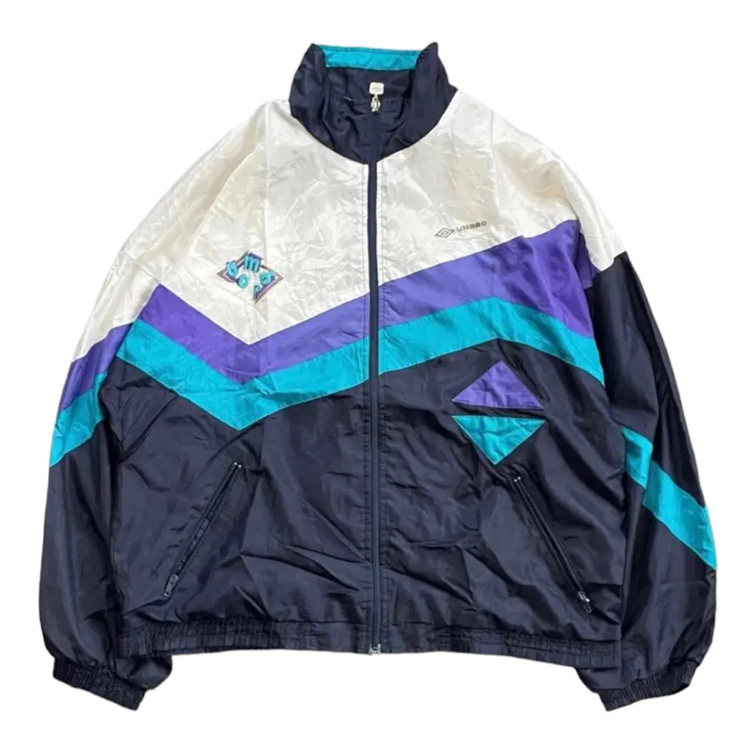 90's UMBRO アンブロ ナイロンジャケット クレイジー系 Mサイズ - 古着