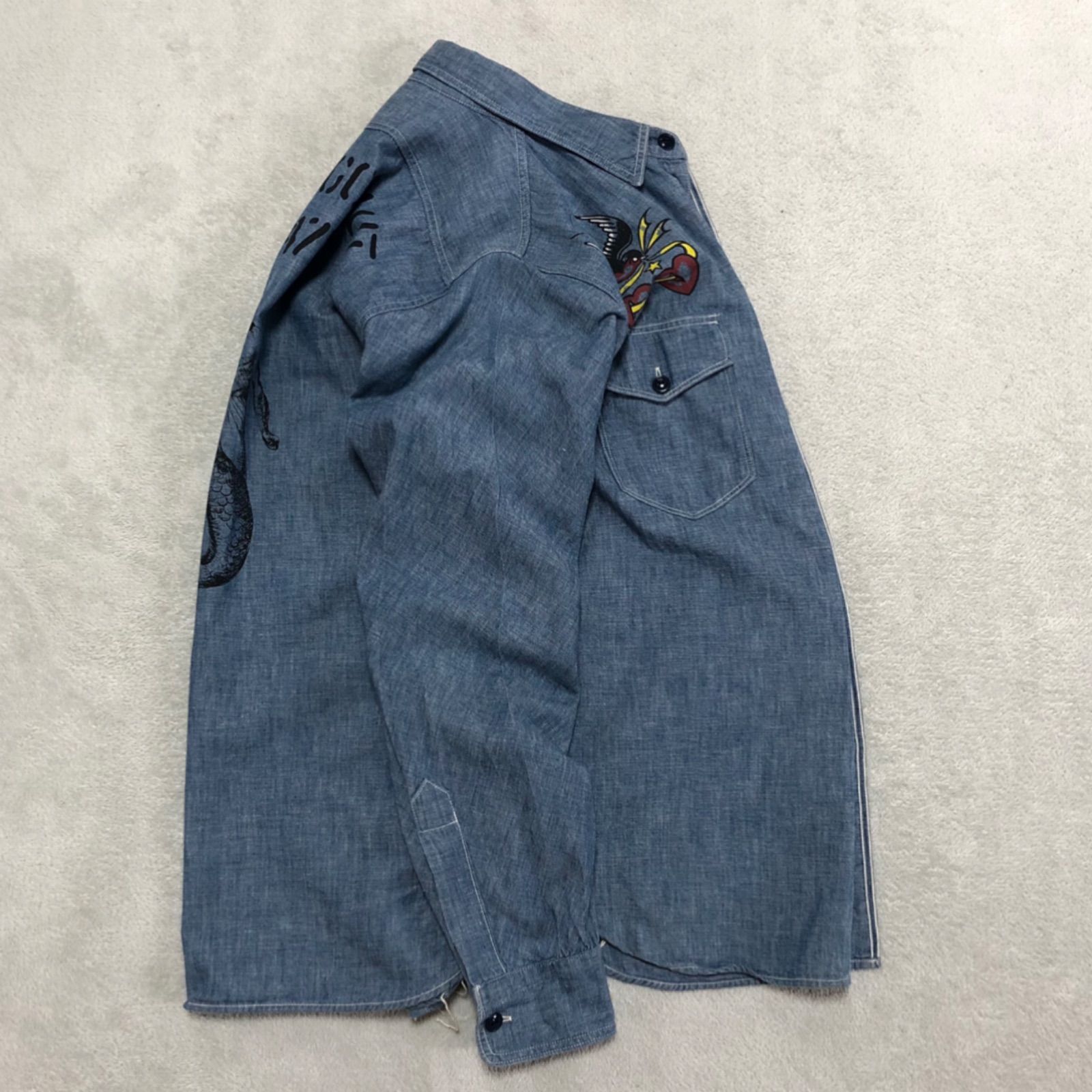THE REAL McCOY'S ワークシャツ シャンブレーシャツ プリント