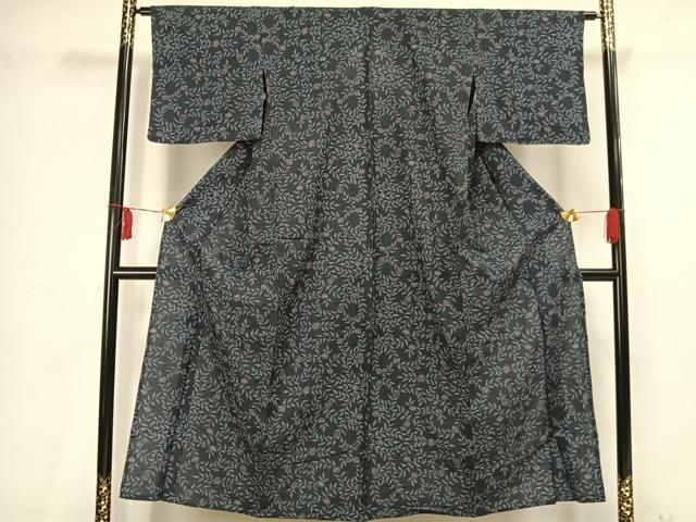 平和屋着物▽小紋　単衣　草花文　AAAV2784fy 平和屋着物▽小紋 単衣 草花文 AAAV2784fy