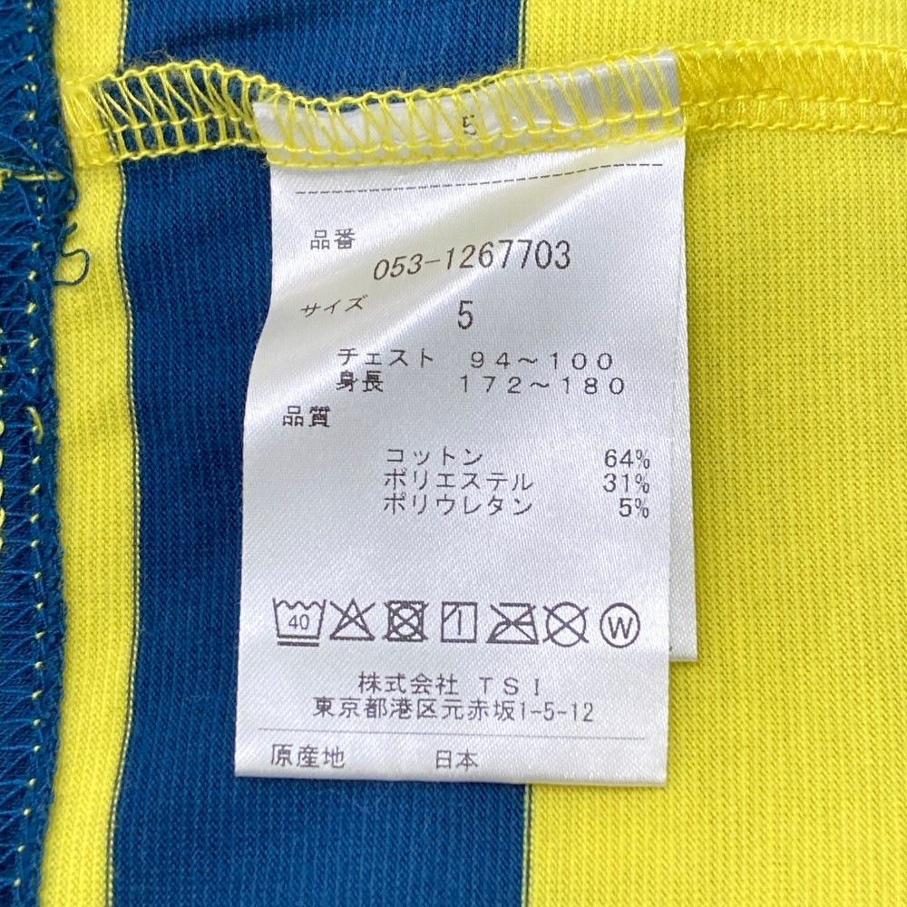 サイズ 5 PEARLY GATES パーリーゲイツ ハイネック 半袖Tシャツ ボーダー柄 イエロー系 240101314872 ゴルフウェア メンズ ストスト LLC-HASEGAWATOSO_COM