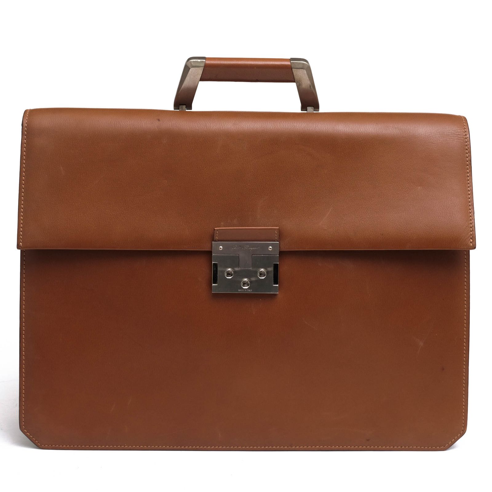 極美品】フェラガモ 本革 ブリーフケース ビジネスバッグ 鍵付き