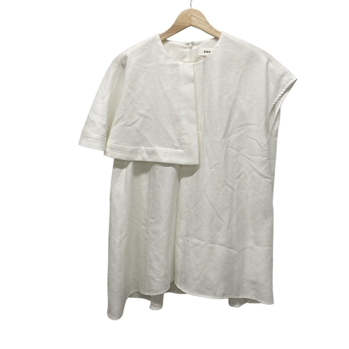 ENFOLD エンフォルド 半袖カットソー サイズ38 M レディース - 300GS830-1890 白 フロントタック|アシンメトリー