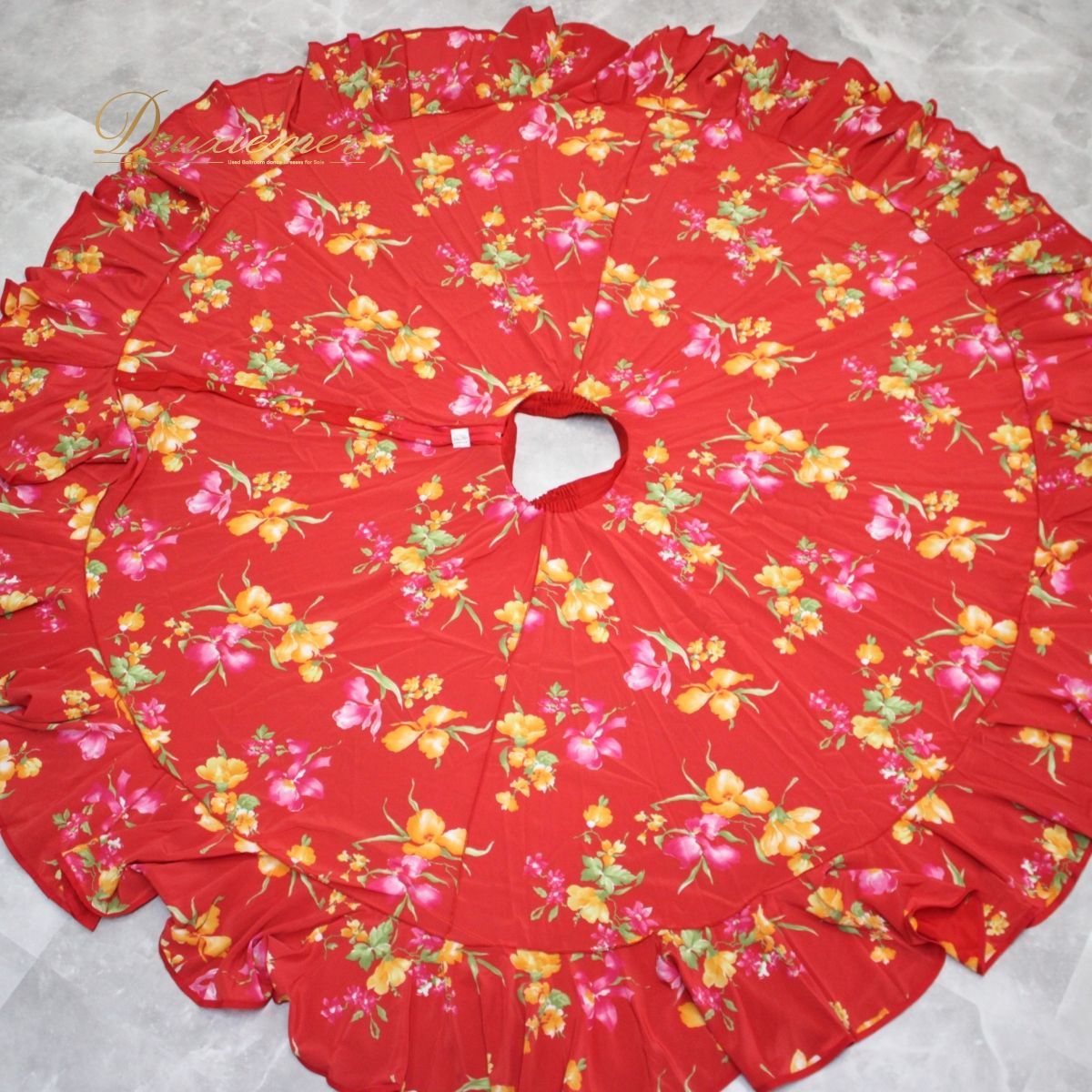 【美品 フラメンコ衣装】スカート ファルダ レッスンウェア NANNY JIMENEZ 赤 レッド オレンジ ピンク 緑 グリーン 花柄 派手 美品 フラメンコ衣装】スカート ファルダ レッスンウェア NANNY