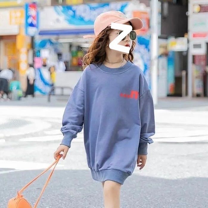 ビッグトレーナー ワンピース 女の子 韓国子供 春服 春夏 キャップ  