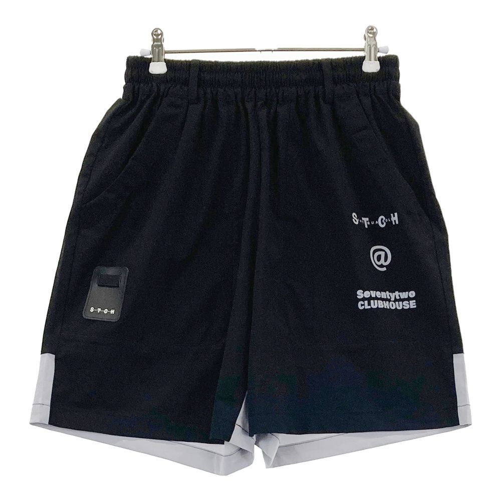 サイズ ML STCH SEVENTYTWO CLUBHOUSE ×ANTIQUA GOLF|seventytwo clubhouse ストレッチ ハーフパンツ ブラック系 240101532387 ゴルフウェア メンズ ストスト