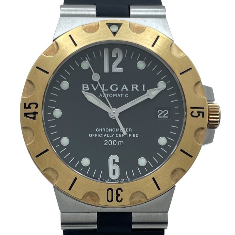 ブルガリ BVLGARI ディアゴノ スクーバ SD38SG ブラック YG|SS レディース 腕時計