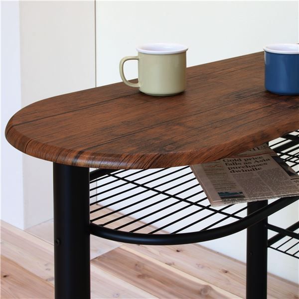 ハイテーブルセット チェア2脚付き ブラック テーブル幅1200mm スチールフレーム 棚付き 〔リビング ダイニング〕 組立品 代引不可 WWW_NOITHATQUANGTHANH_NET