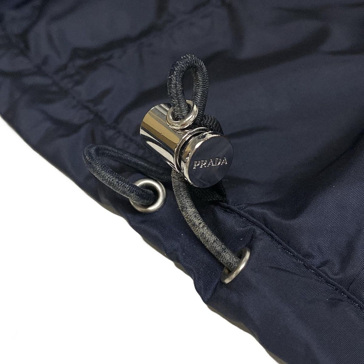 プラダ☆ナイロン☆ジャンパー☆フード付☆ショート丈☆ブルー☆M PRADA(プラダ) ブルゾン サイズ38 S レディース 29Z597 ネイビー